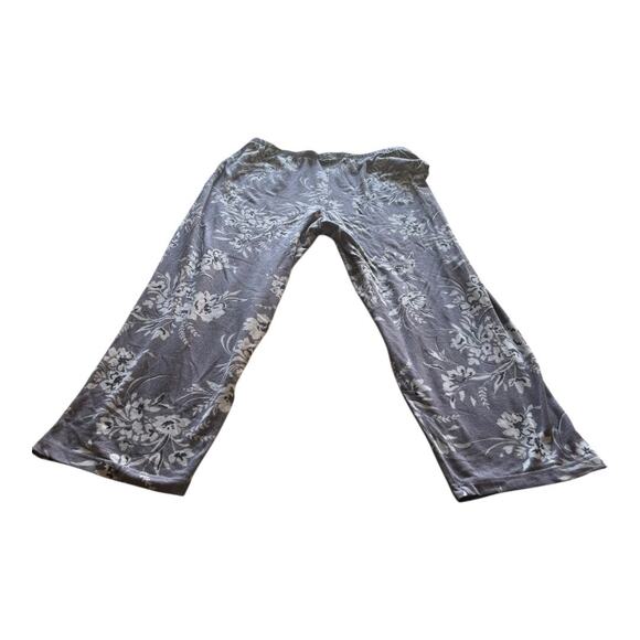 Belle by Kim Gravel Gray Floral Wide Leg Pants Size XL - Picture 2 of 3